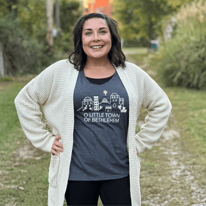 ellyandgrace LPC450VLS O Little Town of Bethlehem Longsleeve V-Neck