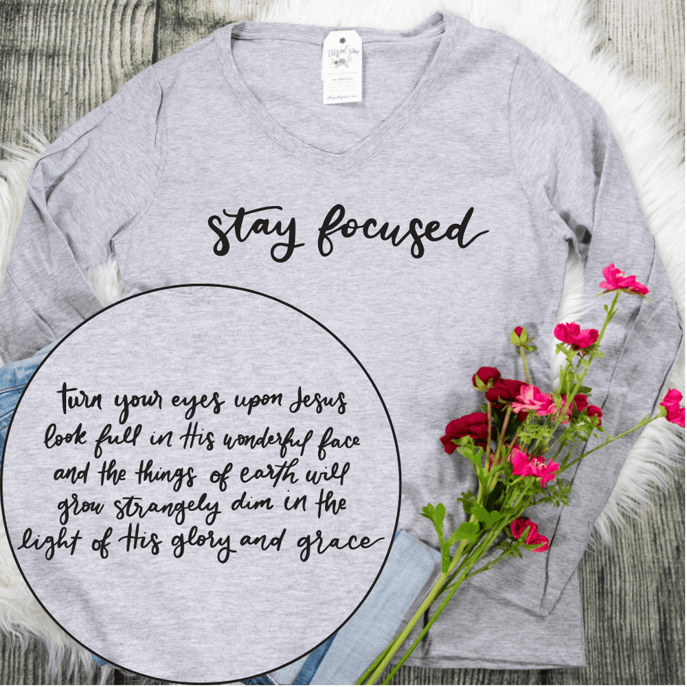 ellyandgrace LPC450VLS Stay Focused (Turn Your Eyes) Longsleeve V-Neck