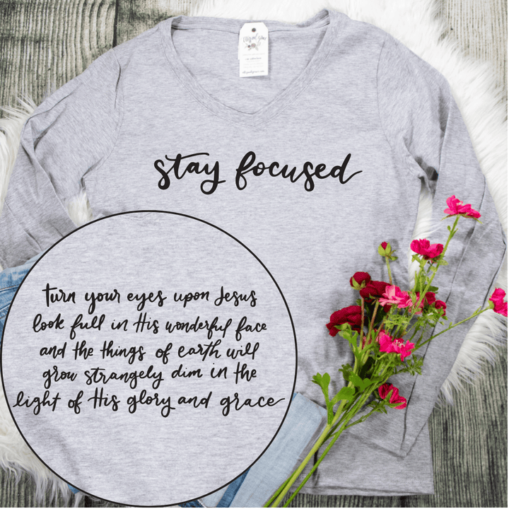 ellyandgrace LPC450VLS Stay Focused (Turn Your Eyes) Longsleeve V-Neck