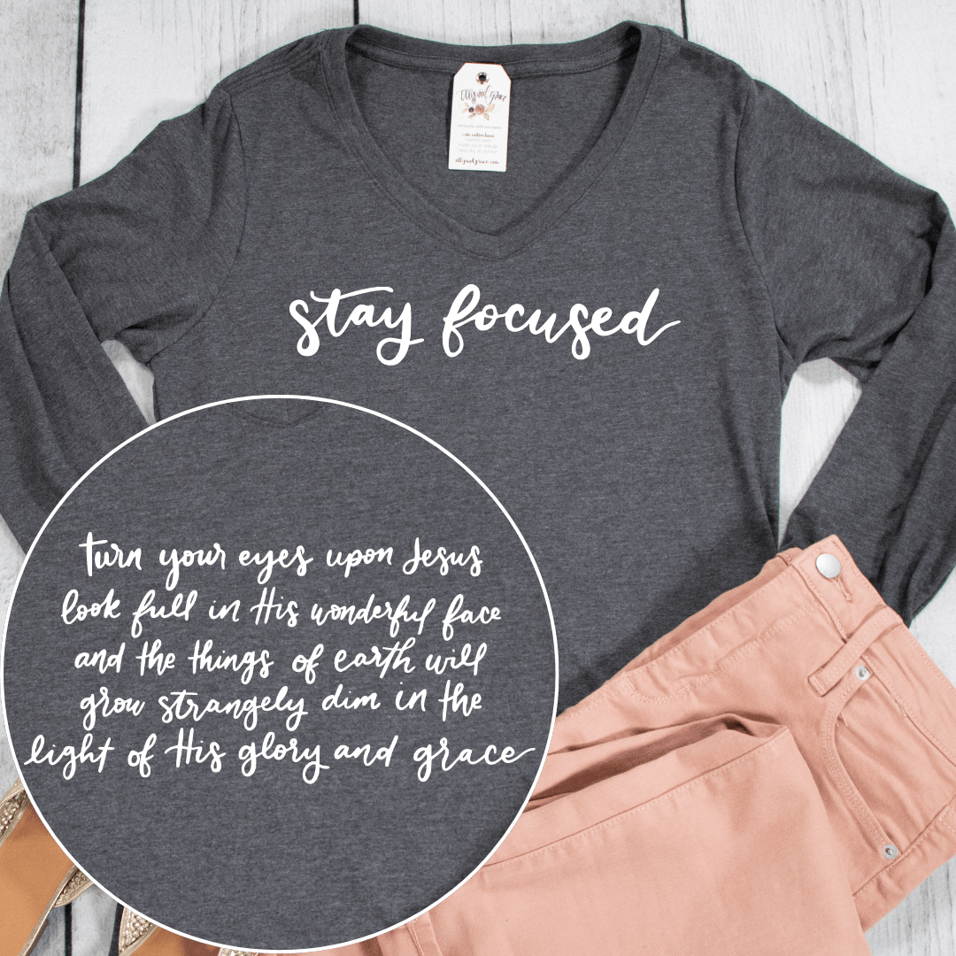 ellyandgrace LPC450VLS Stay Focused (Turn Your Eyes) Longsleeve V-Neck