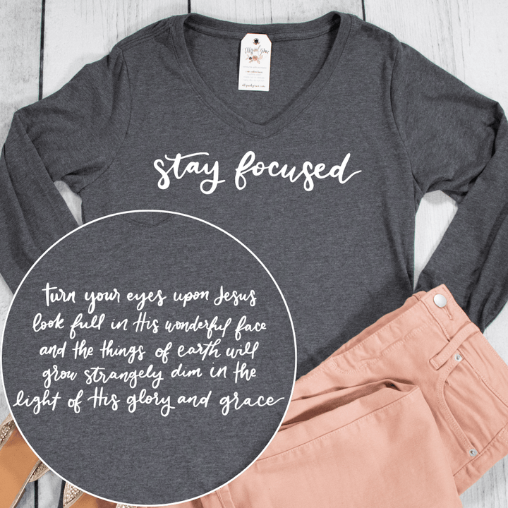 ellyandgrace LPC450VLS Stay Focused (Turn Your Eyes) Longsleeve V-Neck