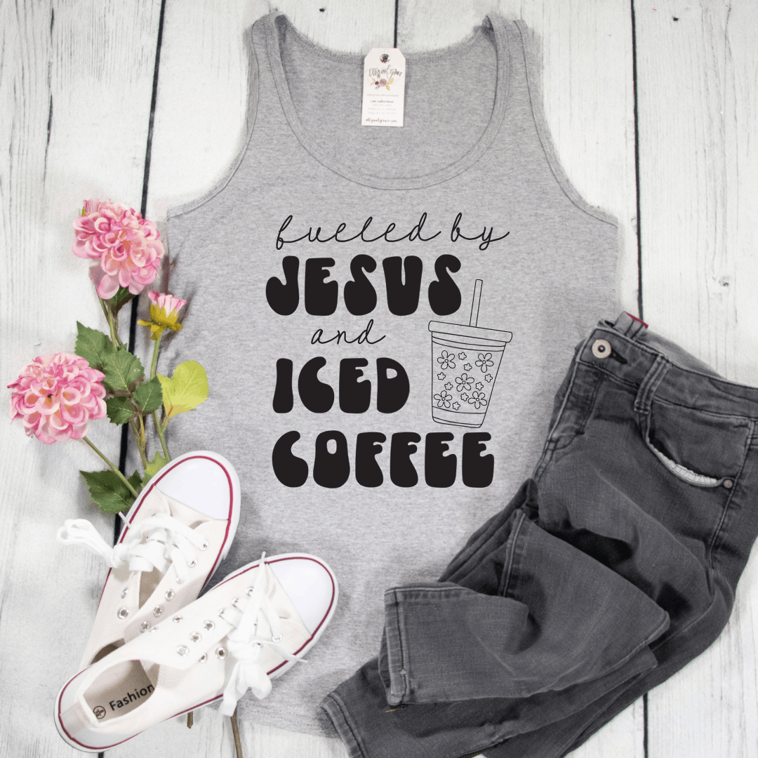 ellyandgrace LPC54TT Fueled By Jesus And Coffee Tank Top