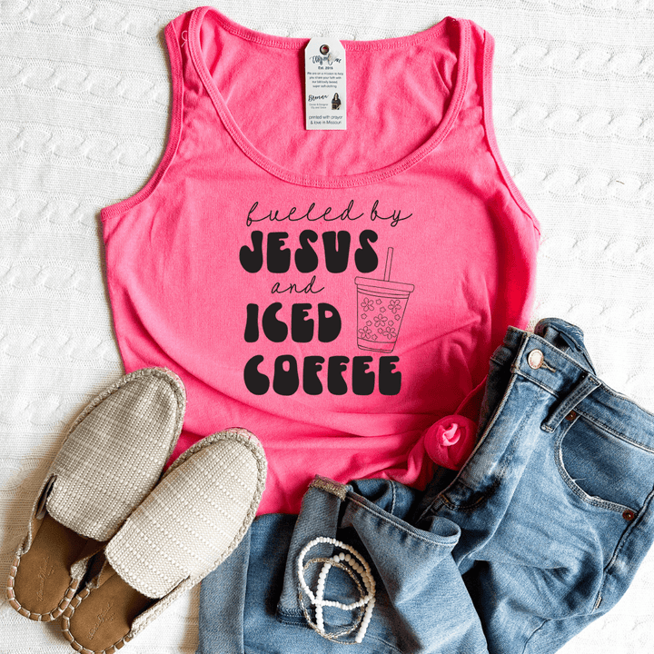 ellyandgrace LPC54TT Fueled By Jesus And Coffee Tank Top