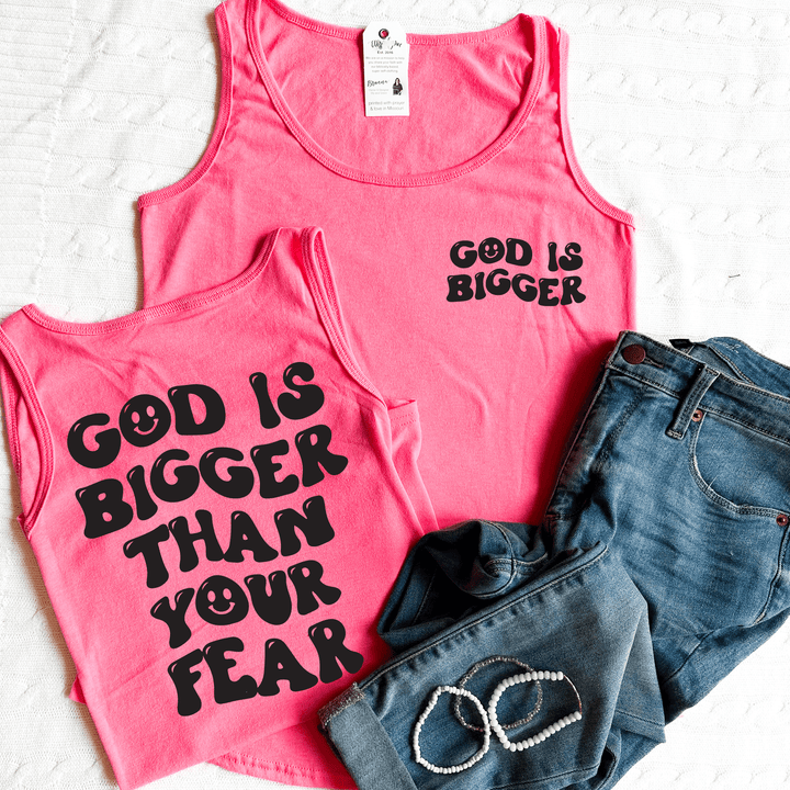 ellyandgrace LPC54TT God Is Bigger Than Your Fear Tank Top