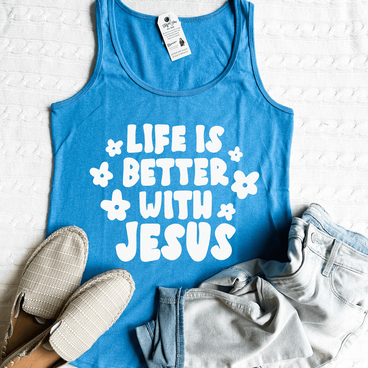 ellyandgrace LPC54TT Life Is Better With Jesus Tank Top