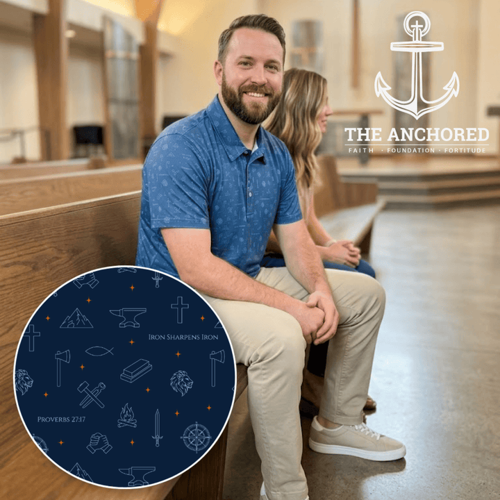 ellyandgrace Mens Polo Shirt Iron Sharpens Iron Men's Performance Polo Shirt - The Anchored
