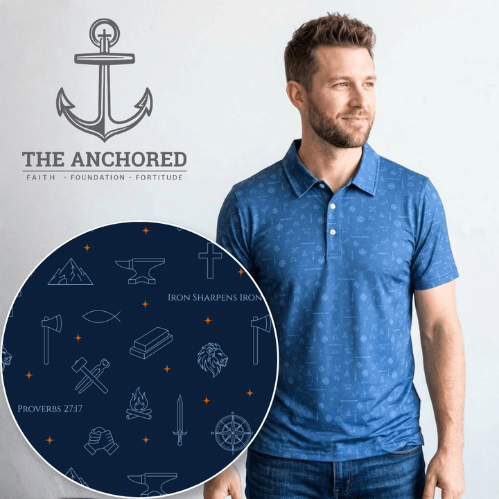 ellyandgrace Mens Polo Shirt Iron Sharpens Iron Mens Polo