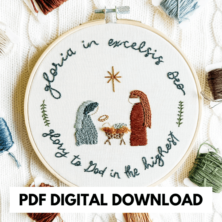 ellyandgrace PDF Download Gloria In Excelsis Deo Embroidery Instructions: PDF Digital Download