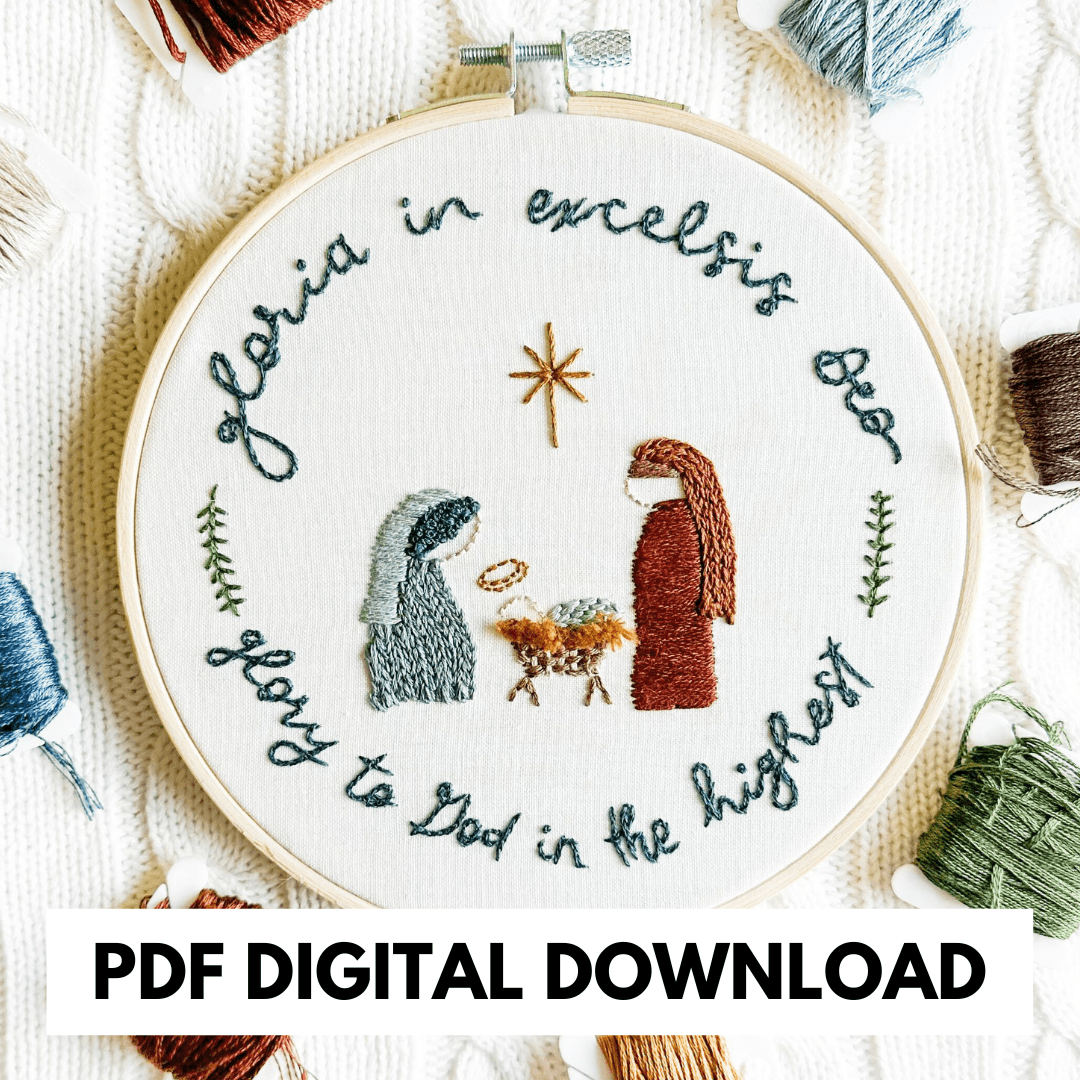 White Christmas Embroidery Kit – You Can Stitch It