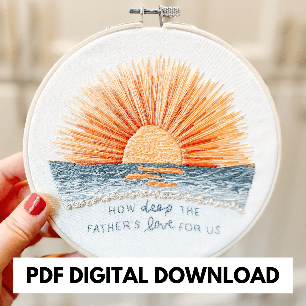 Father's Love Embroidery Guide: PDF Digital Download