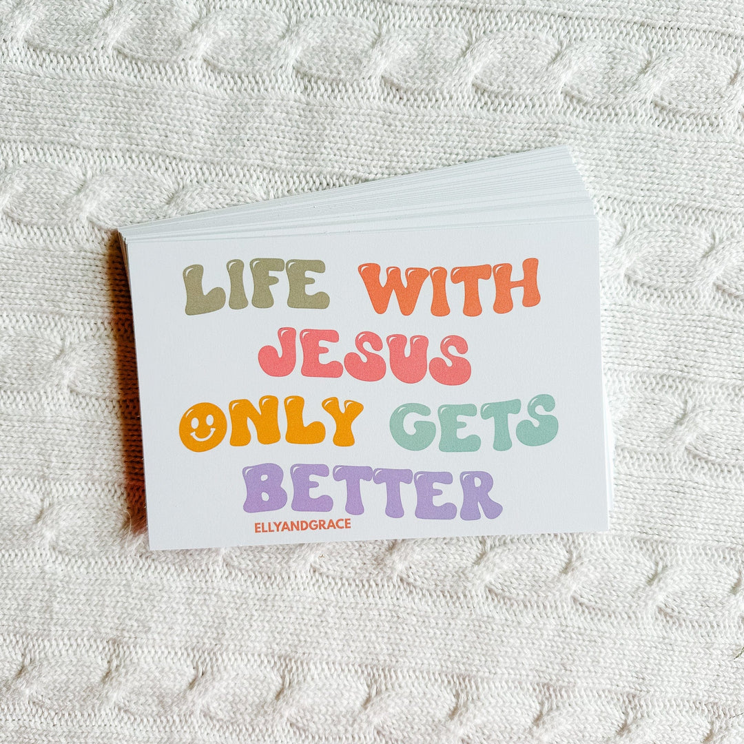 ellyandgrace Postcards 25 Pack Life With Jesus Only Gets Better Postcard Pack
