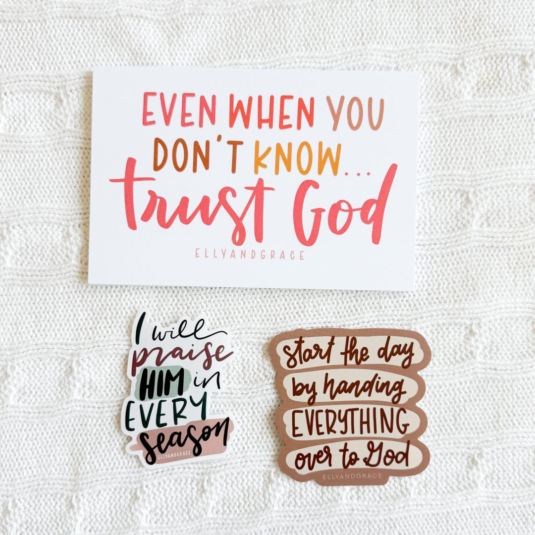 ellyandgrace Postcards Even When You Don't Know, Trust God Special Postcard Pack