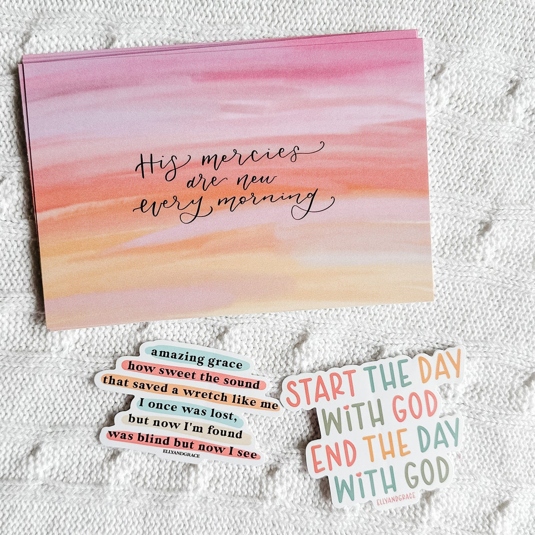 ellyandgrace Postcards His Mercies are New Every Morning Postcard Pack