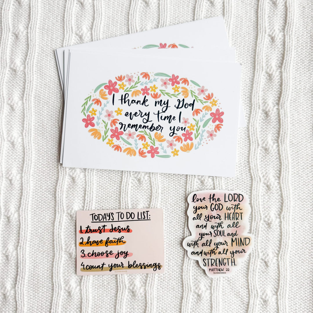 ellyandgrace Postcards I Thank My God Postcard Pack