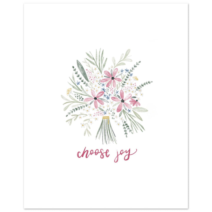 ellyandgrace Print Material 20x25 cm / 8x10″ Choose Joy Floral Matte Paper Poster