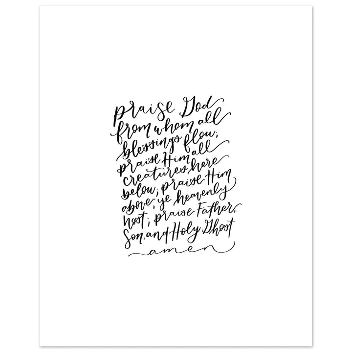 ellyandgrace Print Material 20x25 cm / 8x10″ The Doxology Matte Paper Poster