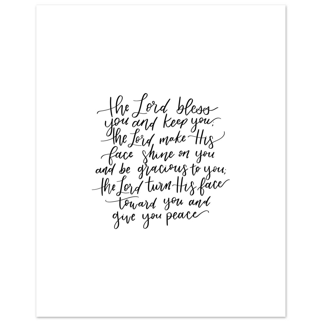 ellyandgrace Print Material 20x25 cm / 8x10″ The Lord Bless You Matte Paper Poster