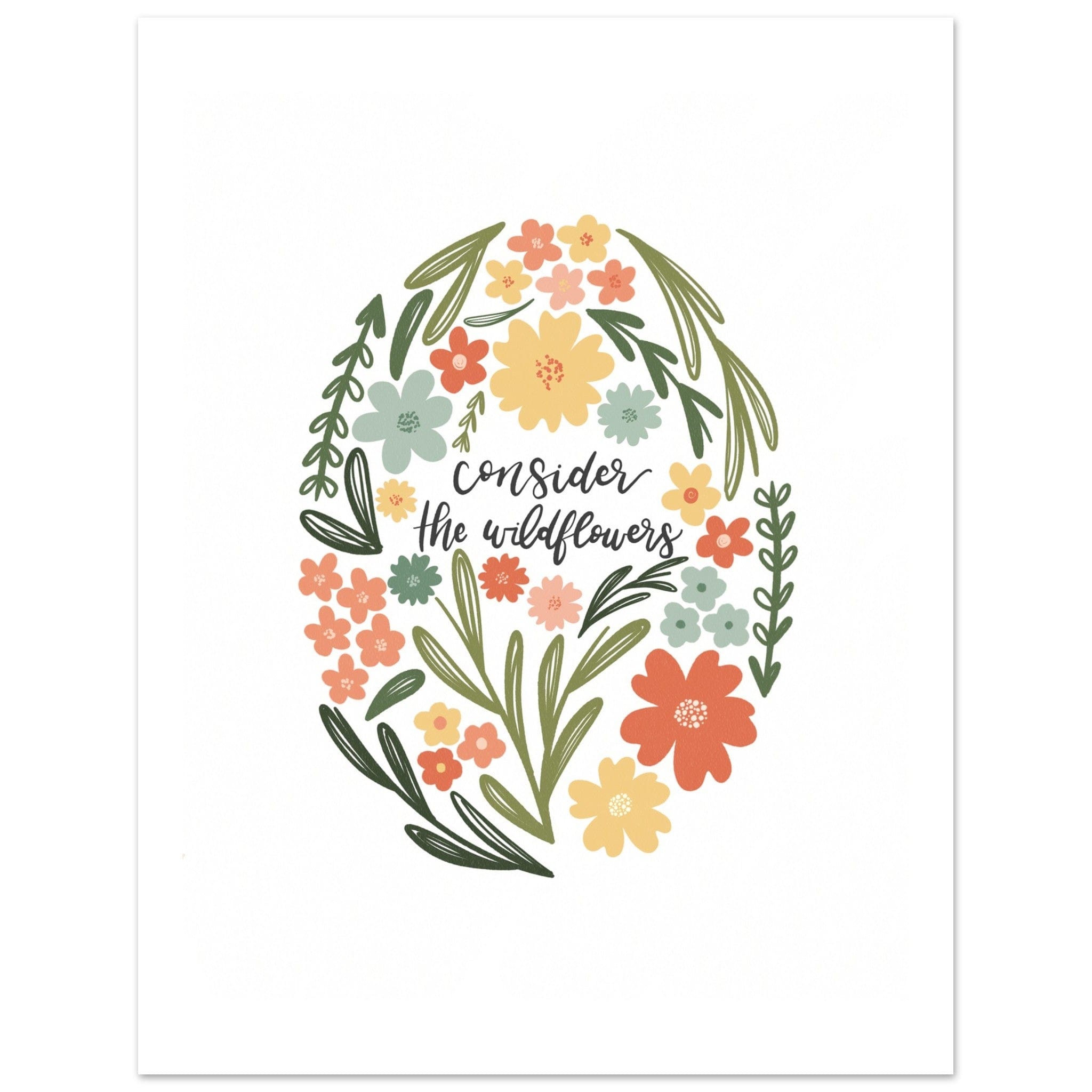 Consider the Wildflowers Oval Christian Matte Paper Poster