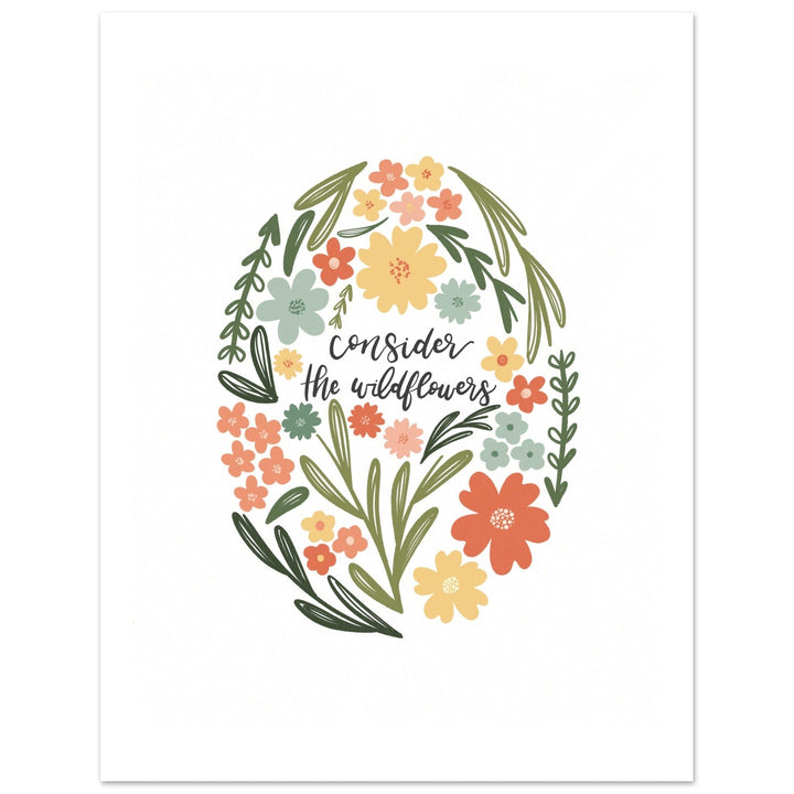 ellyandgrace Print Material 27x35 cm / 11x14″ Consider the Wildflowers Oval Matte Paper Poster