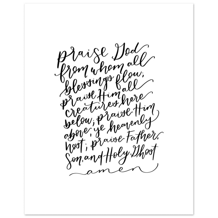 ellyandgrace Print Material 40x50 cm / 16x20″ Doxology Praise God from Whom All Blessings Flow Matte Paper Poster