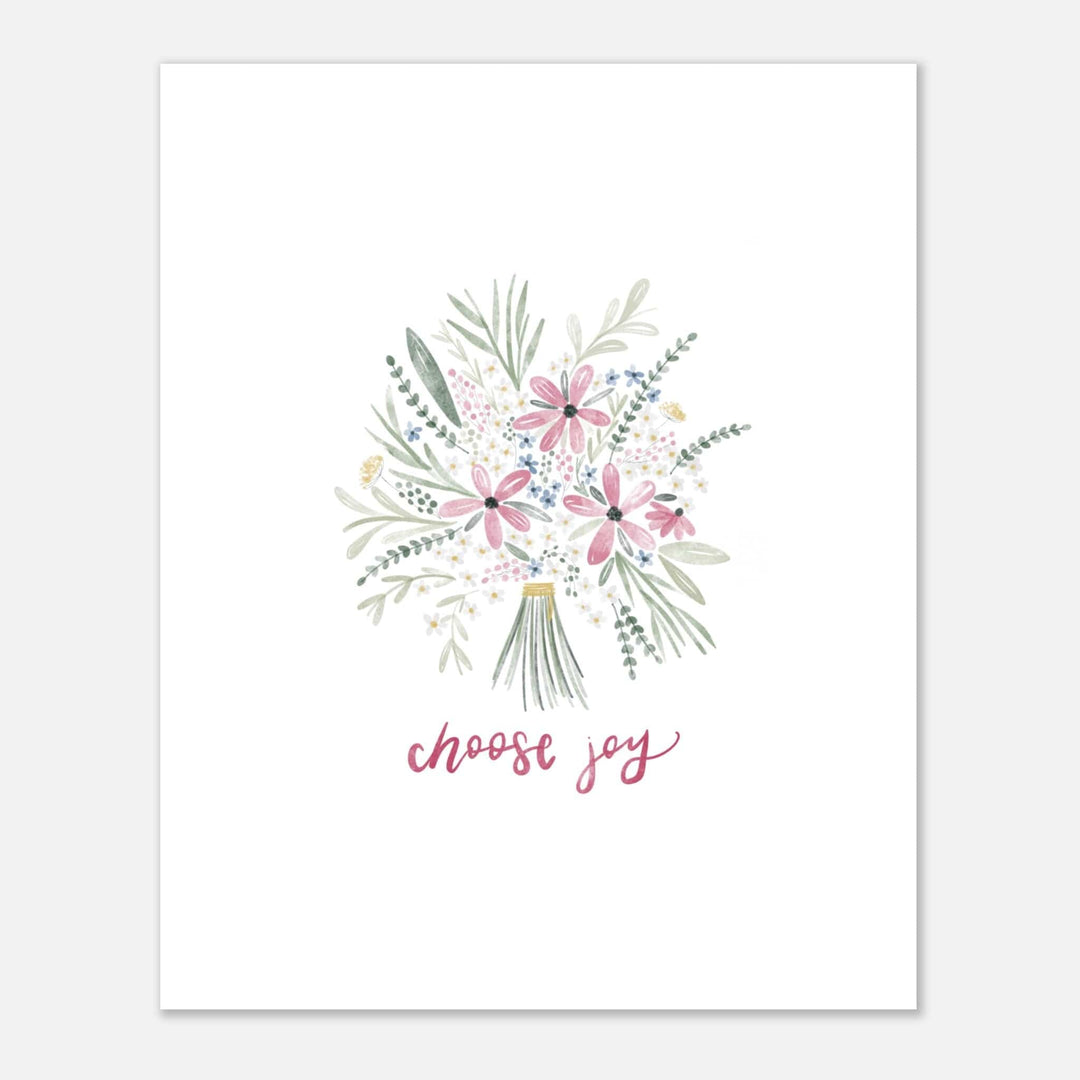 ellyandgrace Print Material Choose Joy Floral Matte Paper Poster