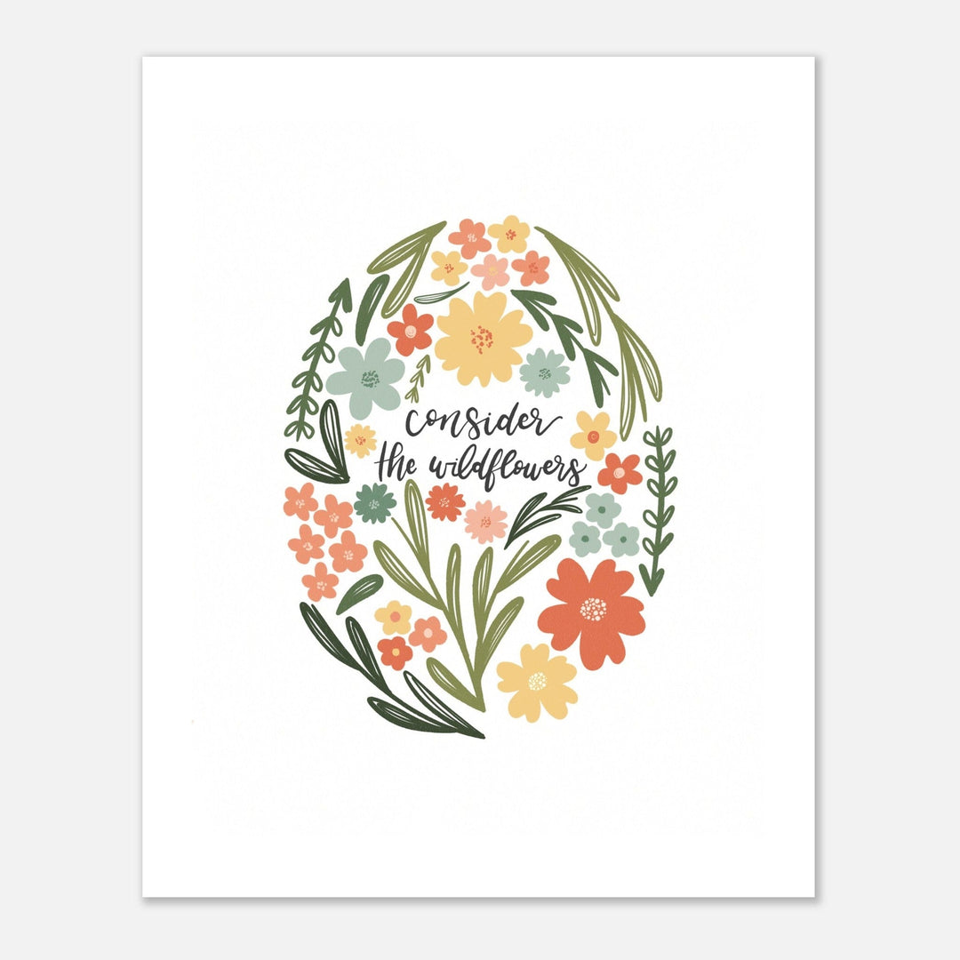 ellyandgrace Print Material Consider the Wildflowers Oval Matte Paper Poster