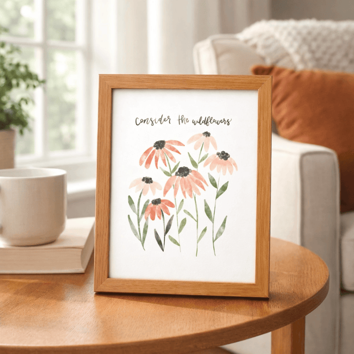 ellyandgrace Print Material Consider the Wildflowers Watercolor Matte Paper Poster