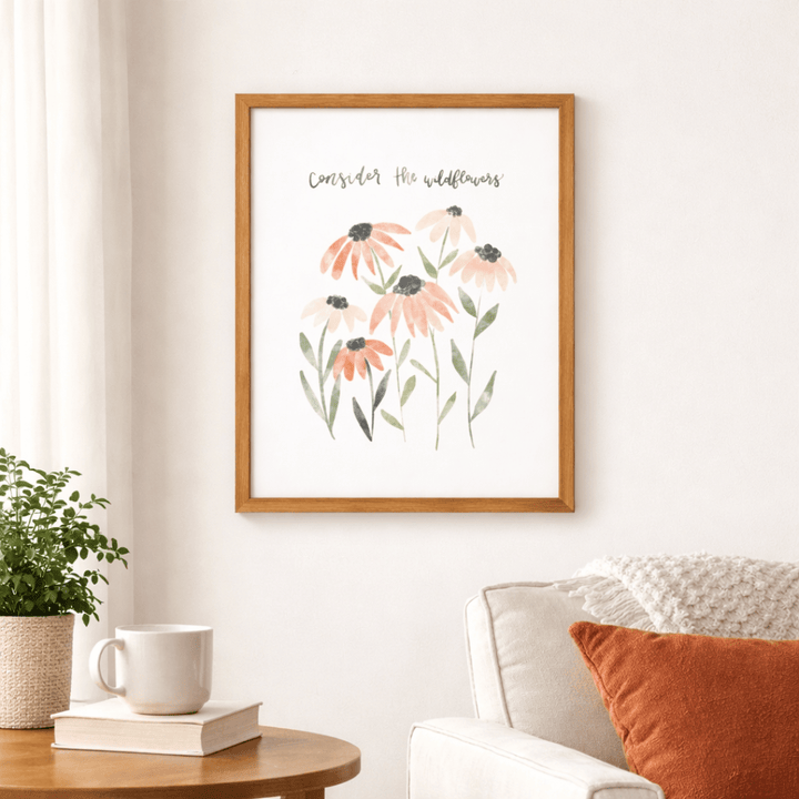 ellyandgrace Print Material Consider the Wildflowers Watercolor Matte Paper Poster
