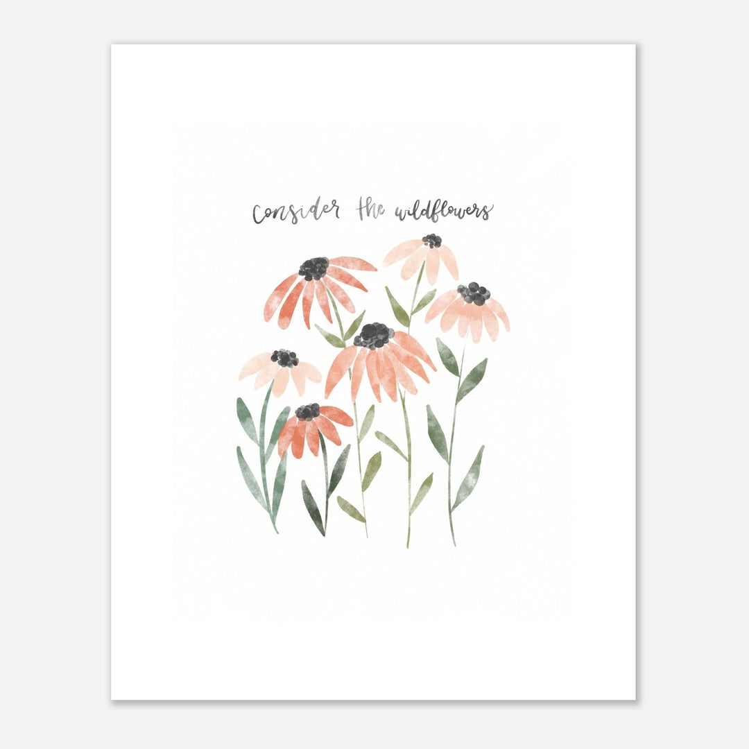 ellyandgrace Print Material Consider the Wildflowers Watercolor Matte Paper Poster