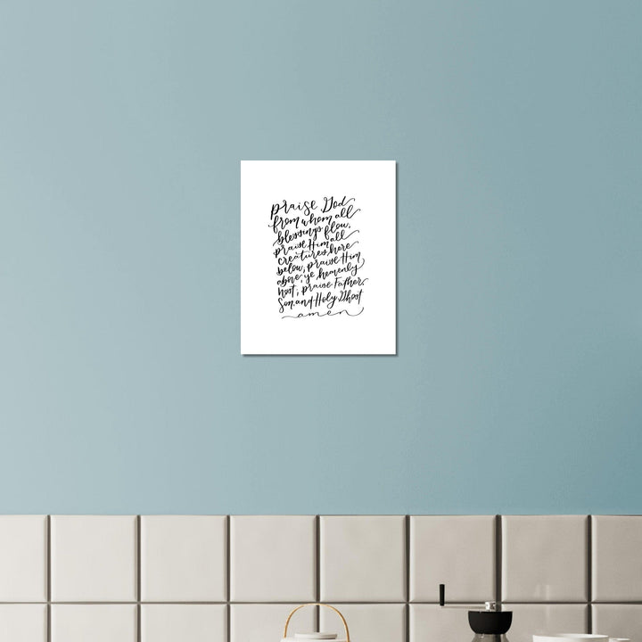 ellyandgrace Print Material Doxology Praise God from Whom All Blessings Flow Matte Paper Poster