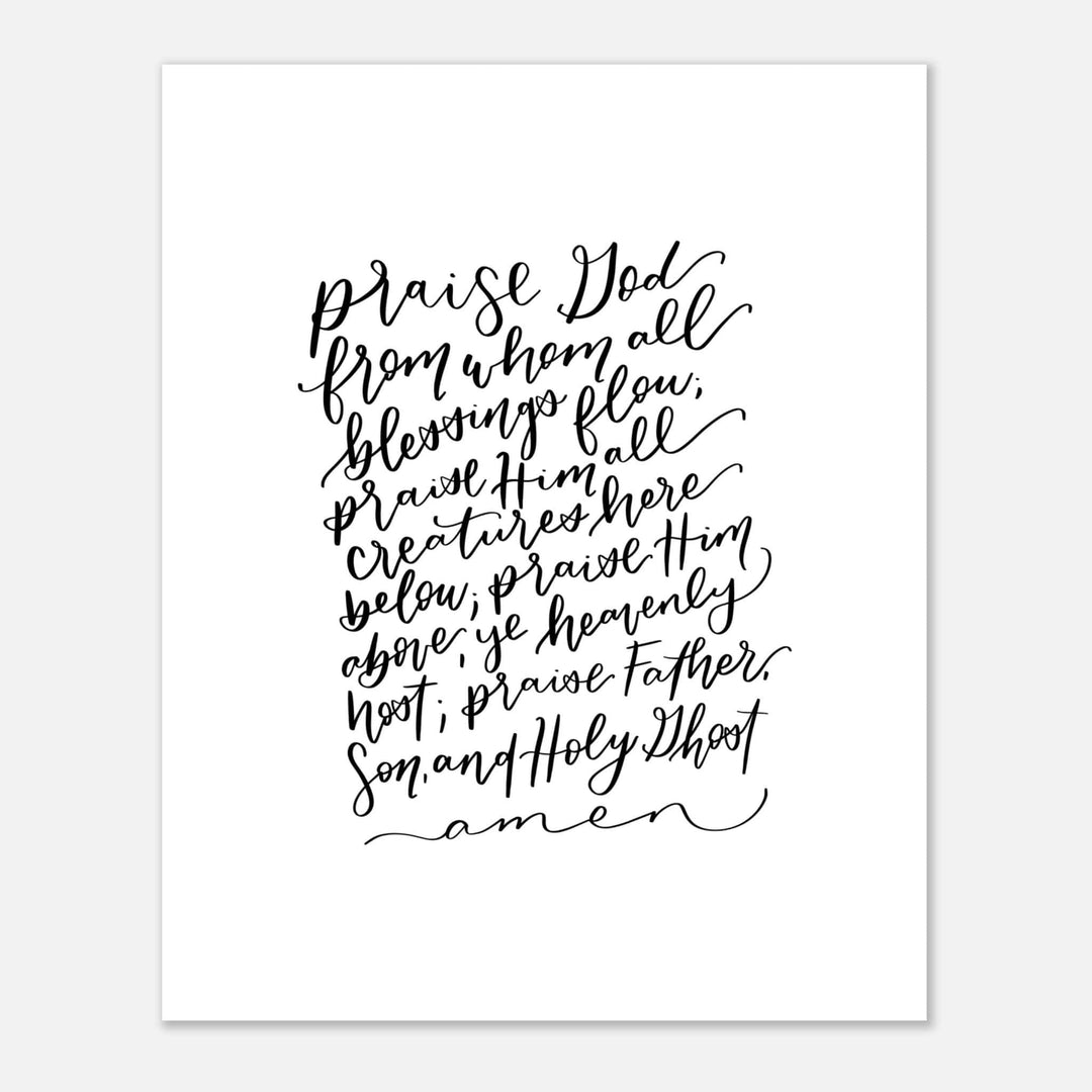 ellyandgrace Print Material Doxology Praise God from Whom All Blessings Flow Matte Paper Poster