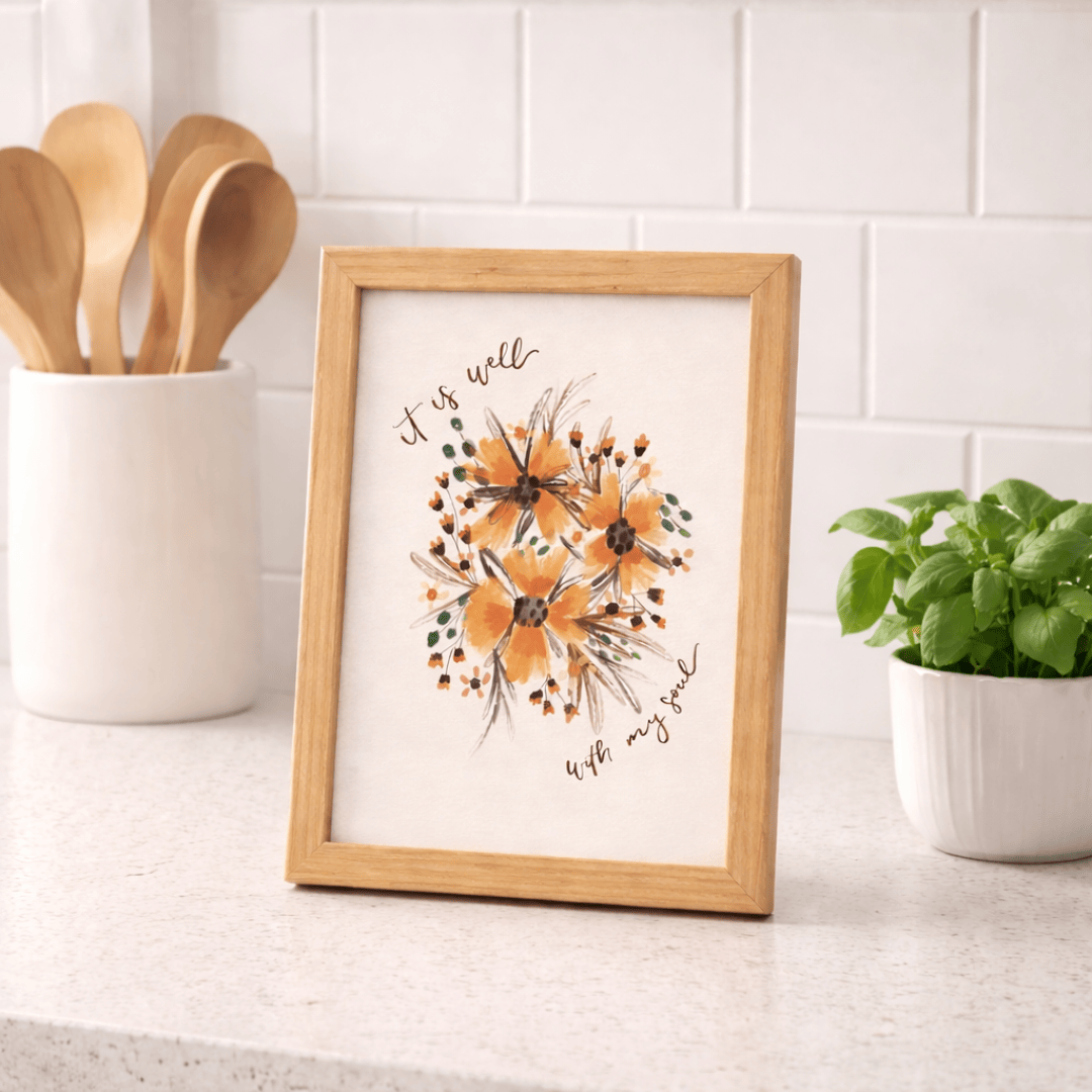 ellyandgrace Print Material It Is Well Floral Matte Paper Poster