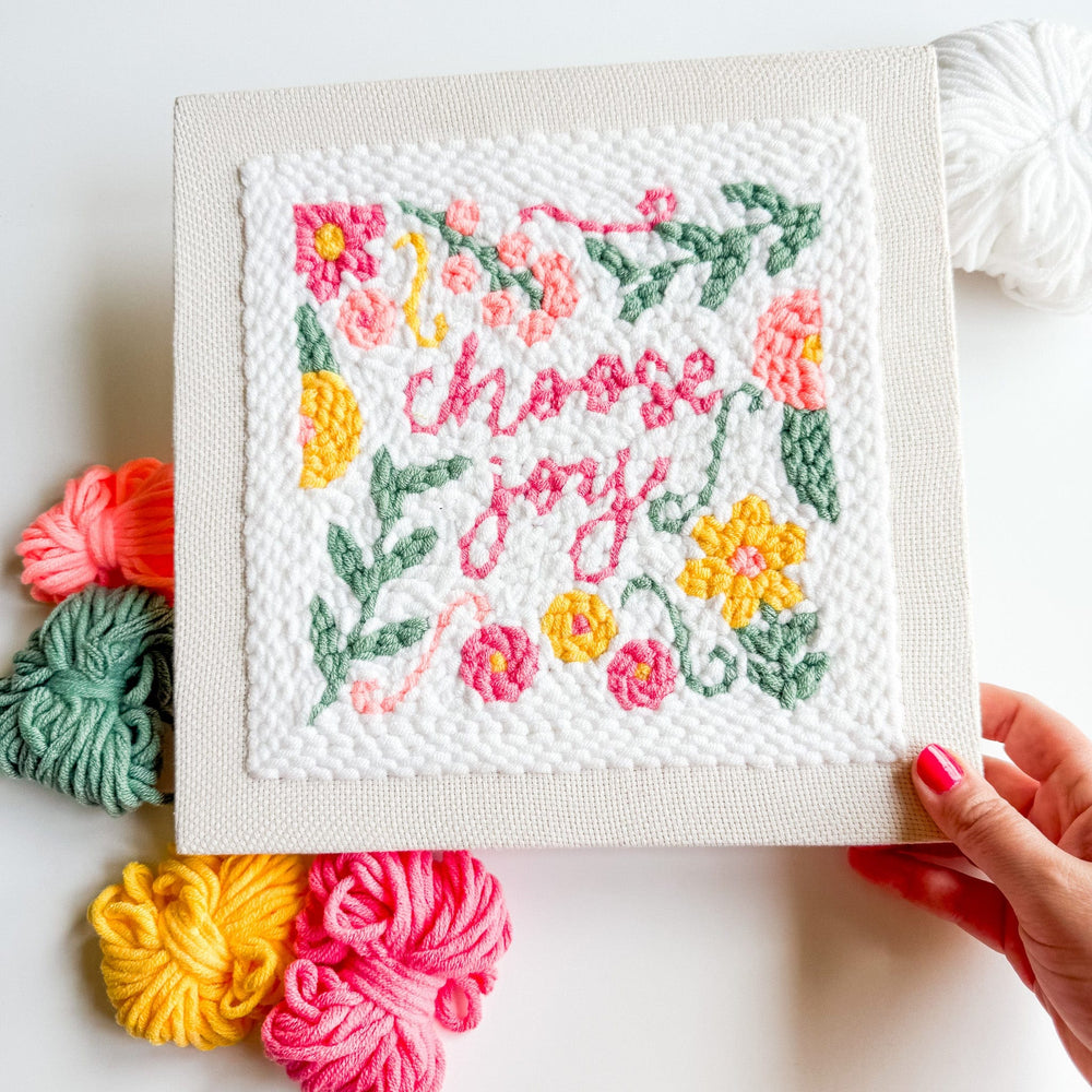 ellyandgrace Punch Needling Kit Choose Joy Punch Needling Kit