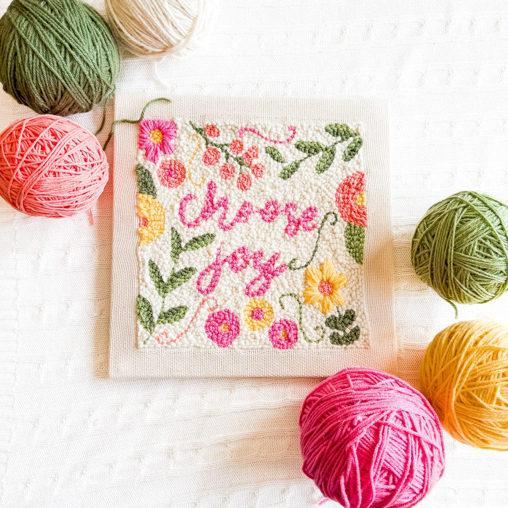 ellyandgrace Punch Needling Kit Choose Joy Punch Needling Kit