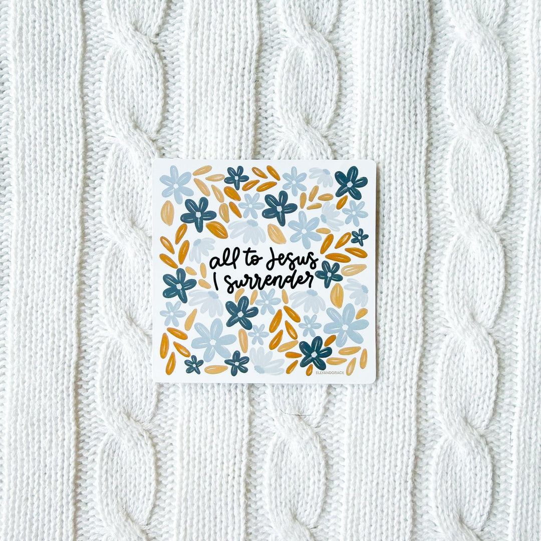 ellyandgrace Single Sticker All to Jesus I Surrender Sticker