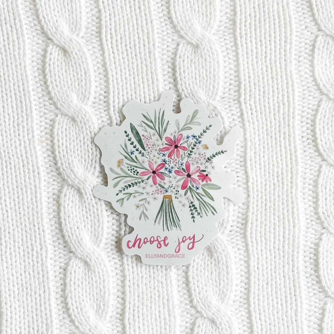 ellyandgrace Single Sticker Choose Joy Flowers Sticker