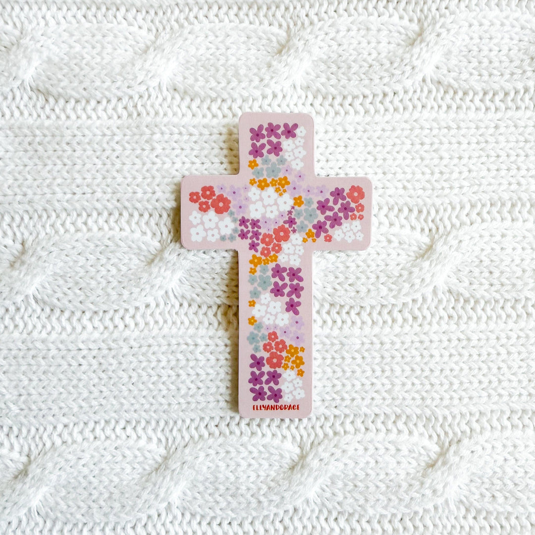 ellyandgrace Single Sticker Floral Cross Sticker