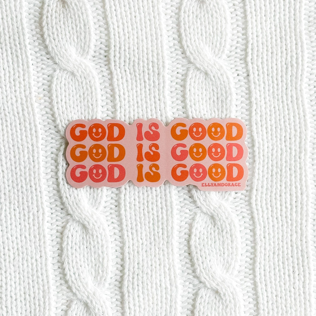 ellyandgrace Single Sticker God Is Good Retro Sticker