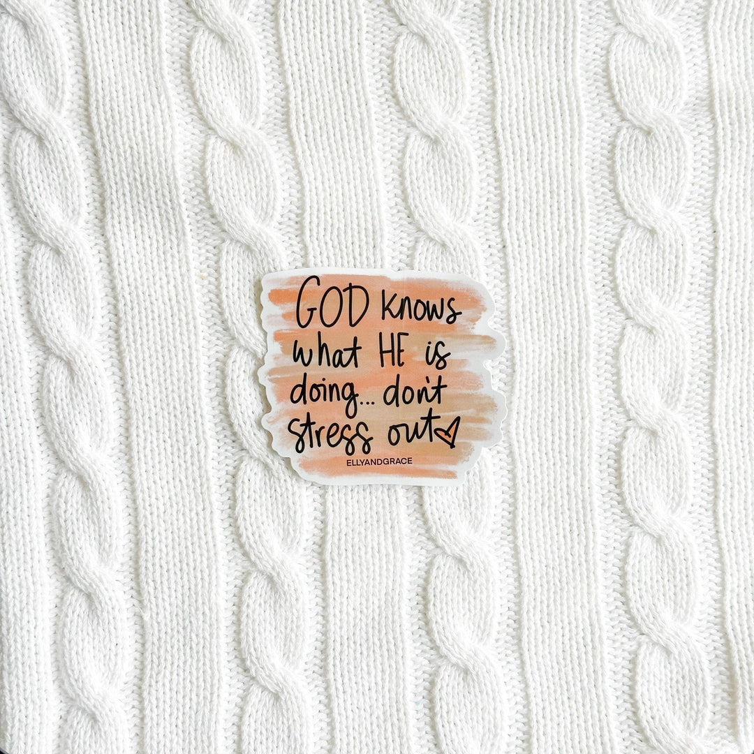 ellyandgrace Single Sticker God Knows What He Is Doing Sticker