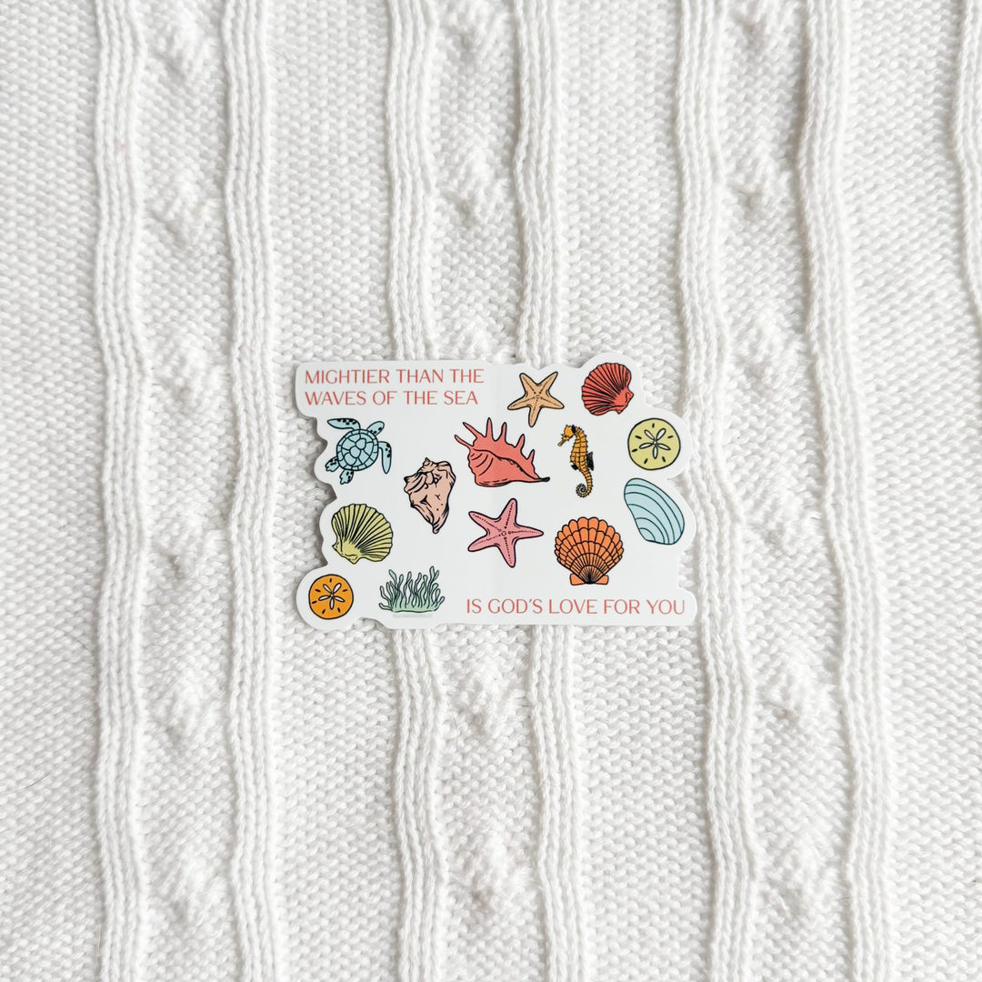 ellyandgrace Single Sticker Mightier Than The Waves Of The Sea Sticker