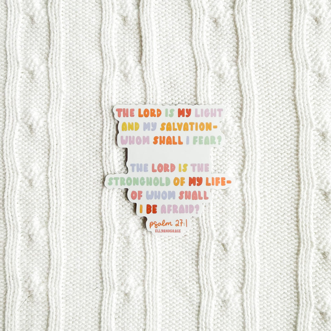 ellyandgrace Single Sticker Psalm 27:1 Sticker