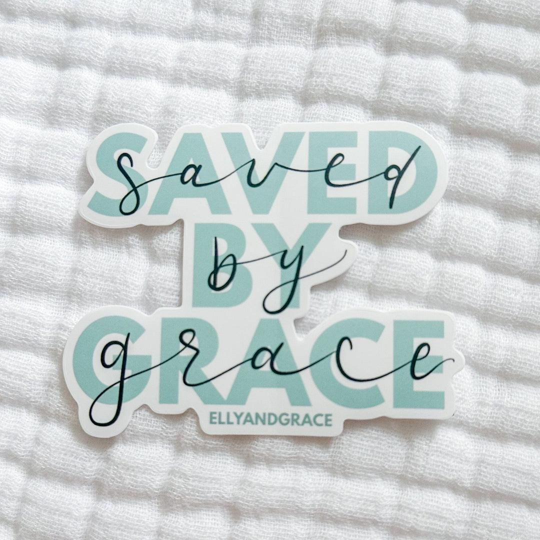 ellyandgrace Single Sticker Saved by Grace Sticker