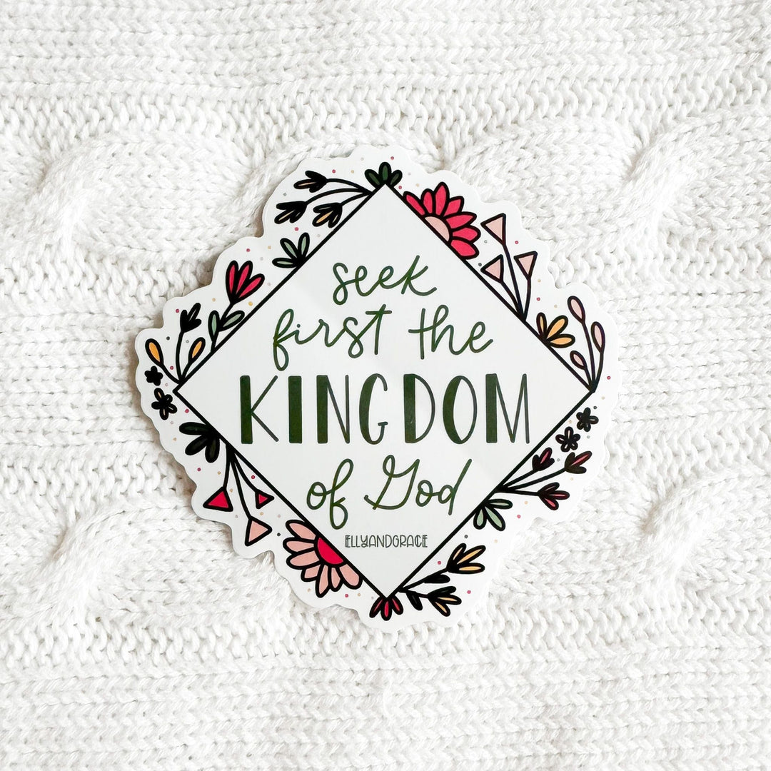 ellyandgrace Single Sticker Seek First The Kingdom Of God Sticker