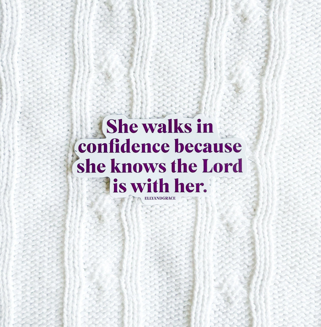 ellyandgrace Single Sticker She Walks in Confidence Sticker
