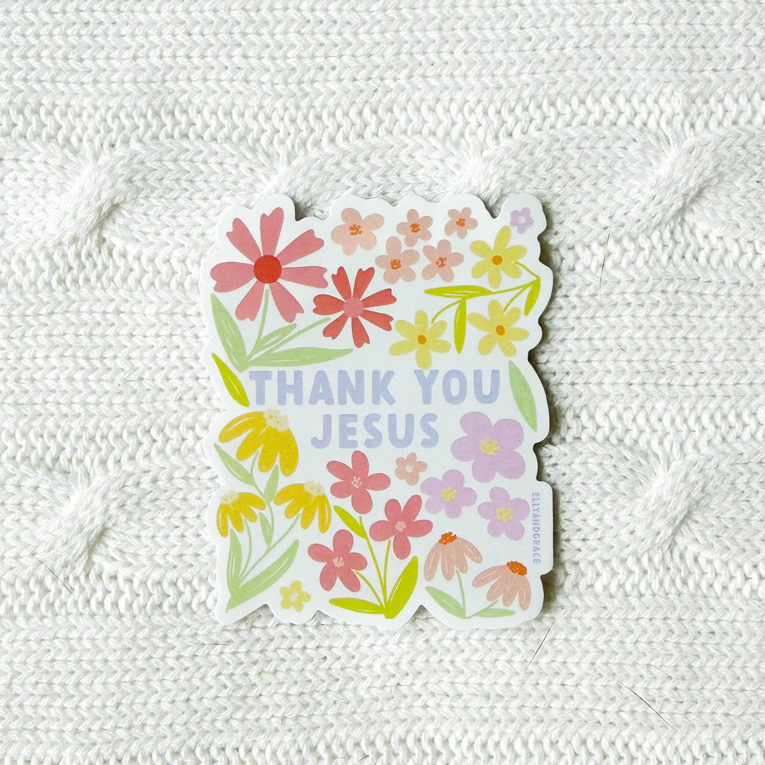 ellyandgrace Single Sticker Thank You Jesus Sticker
