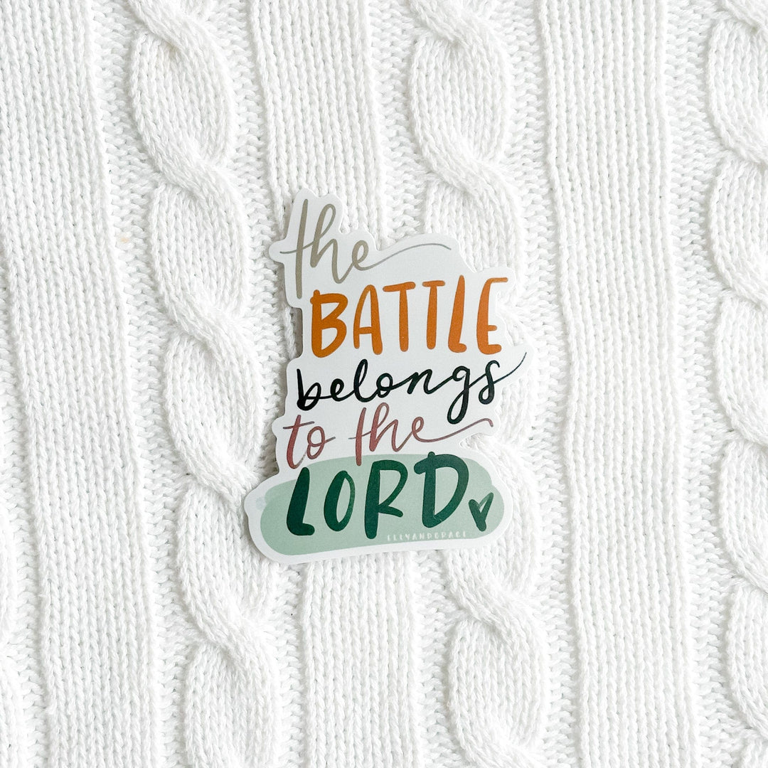 ellyandgrace Single Sticker The Battle Belongs To The Lord Sticker