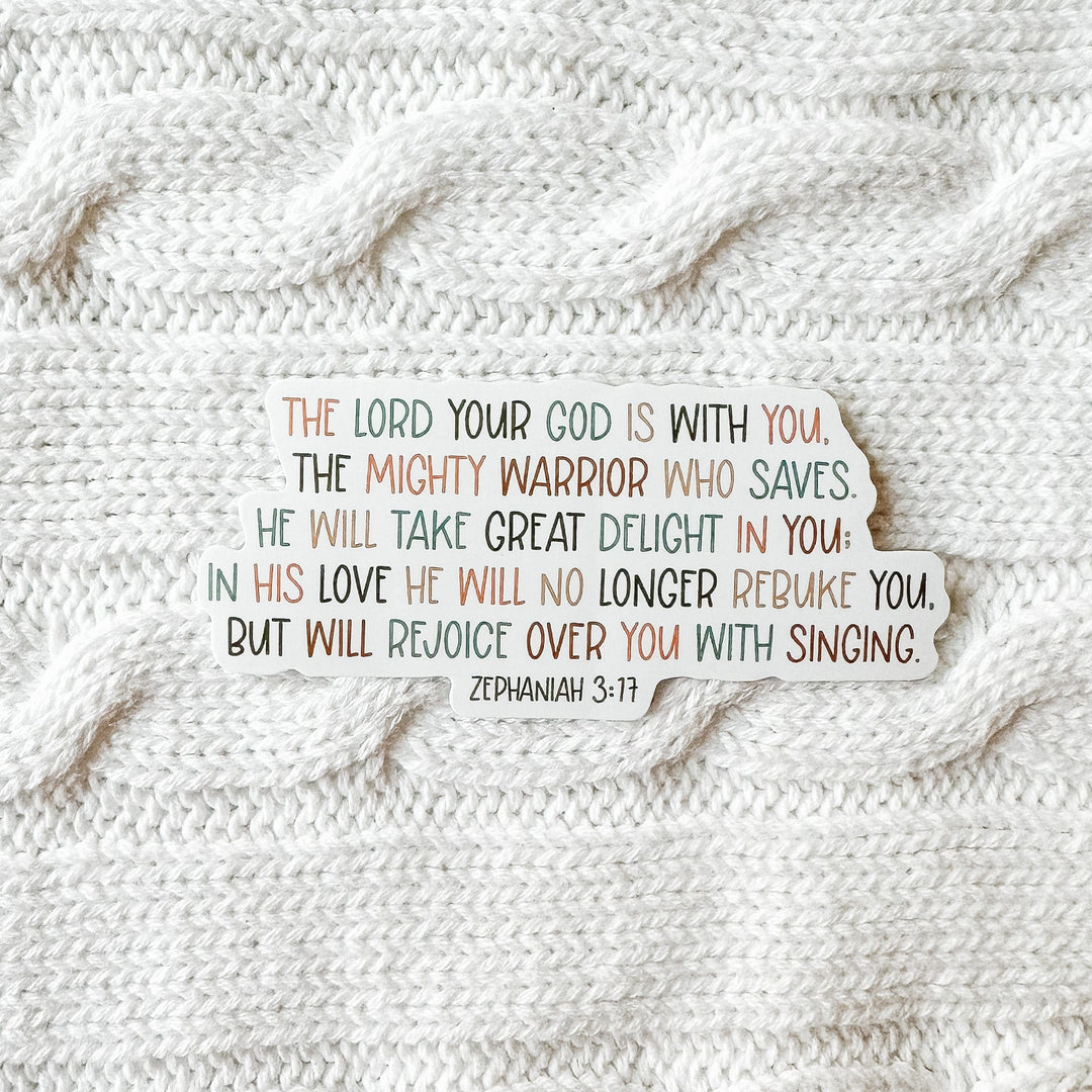 ellyandgrace Single Sticker The Lord Your God Is With You Sticker