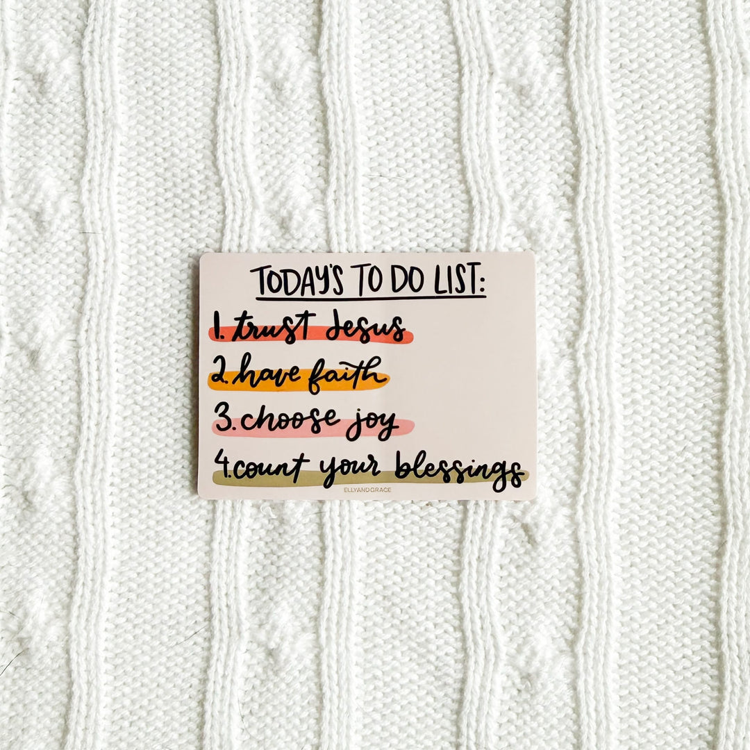 ellyandgrace Single Sticker Today's To Do: Trust Jesus Sticker
