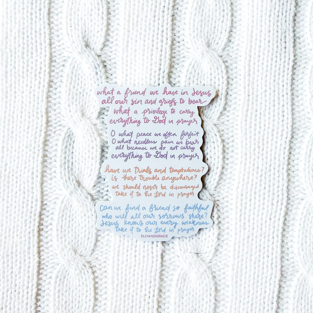 ellyandgrace Single Sticker What a Friend We Have in Jesus