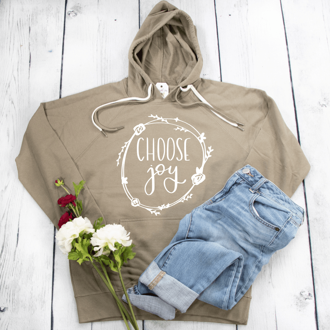 ellyandgrace SS1000 Choose Joy Lightweight Terry Hoodie